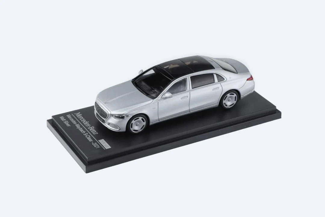 AR BOX 2021 Mercedes-Benz Maybach W223 Matte Silver Licensed Product 1:64 - Image 4