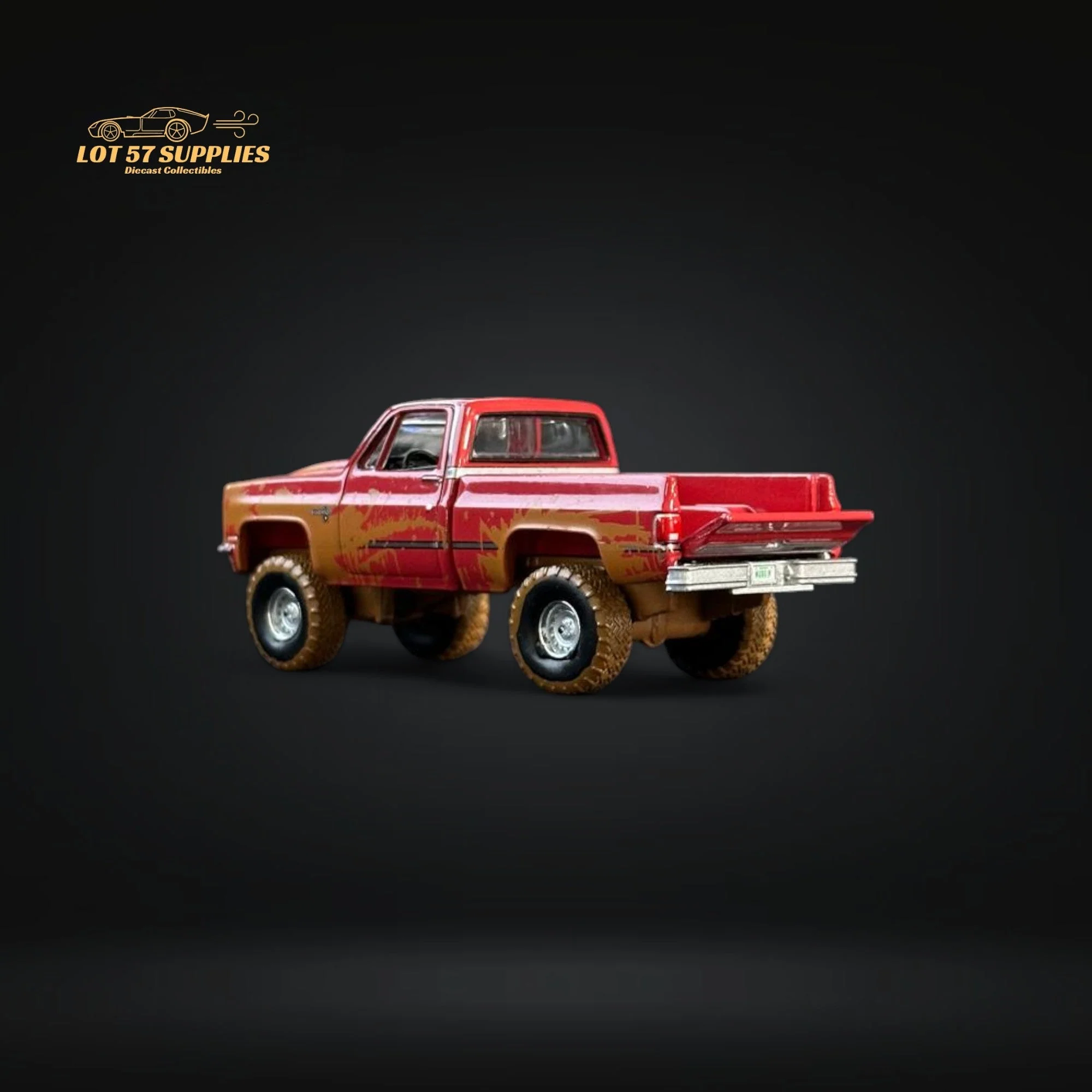 Auto World 1983 Chevrolet Silverado K10 4x4 Muddy LIFTED Squarebody 1:64 - Image 5