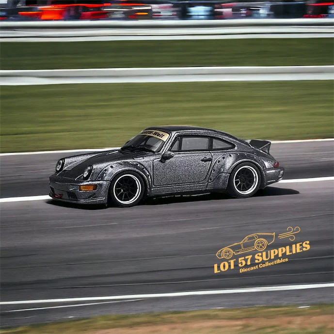 CM Model Porsche 964 Widebody Metallic Gray 1:64 - Image 2