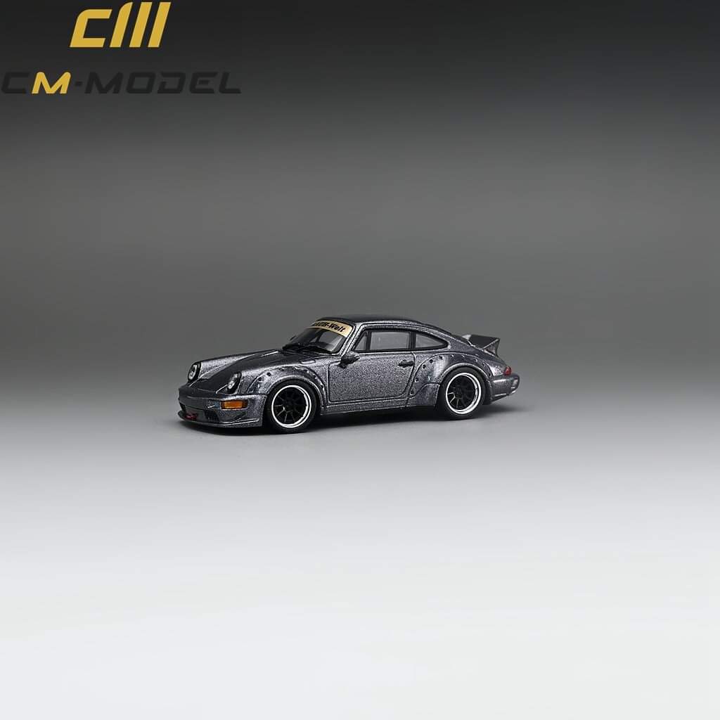 CM Model Porsche 964 Widebody Metallic Gray 1:64 - Image 3