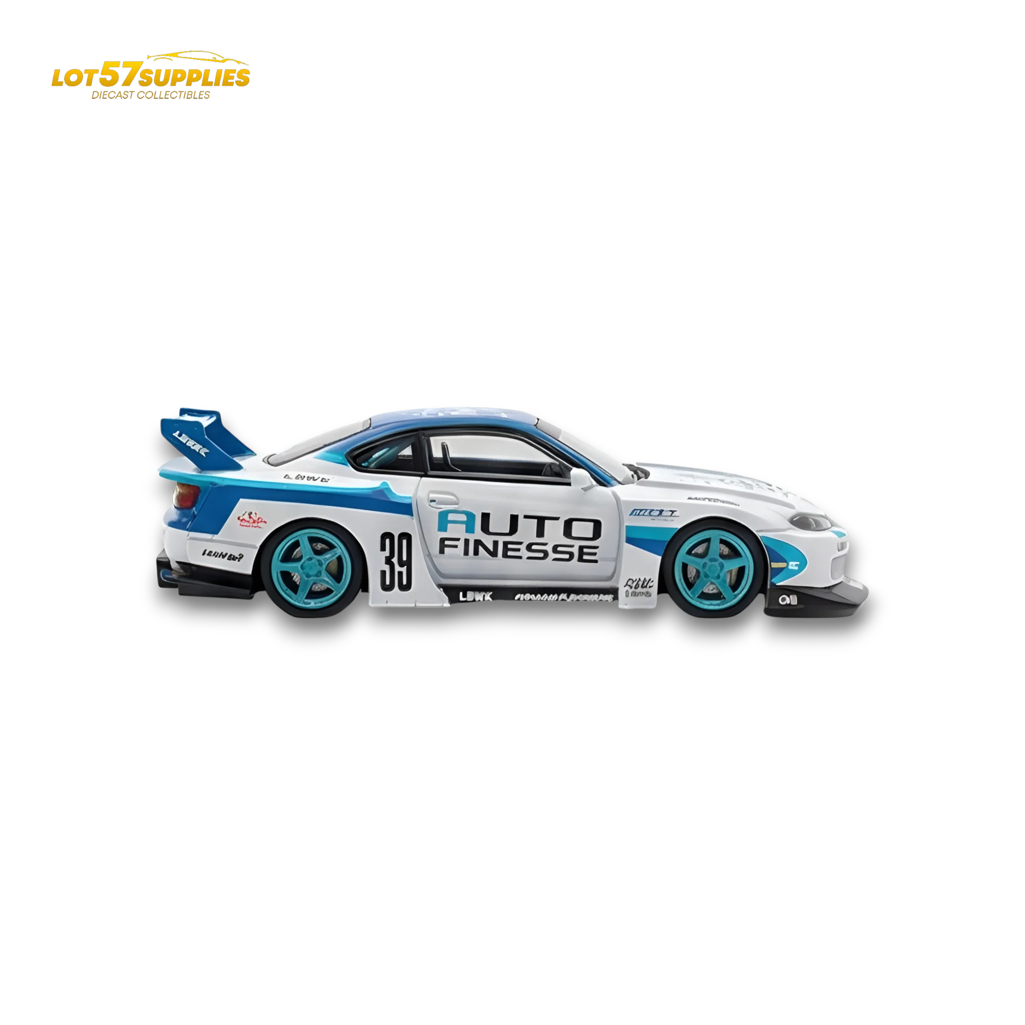 TPC Silvia S15 LBWK Blue - White 1:64 - Image 4